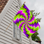 Green Vortex Moving Optical Illusion House Flag