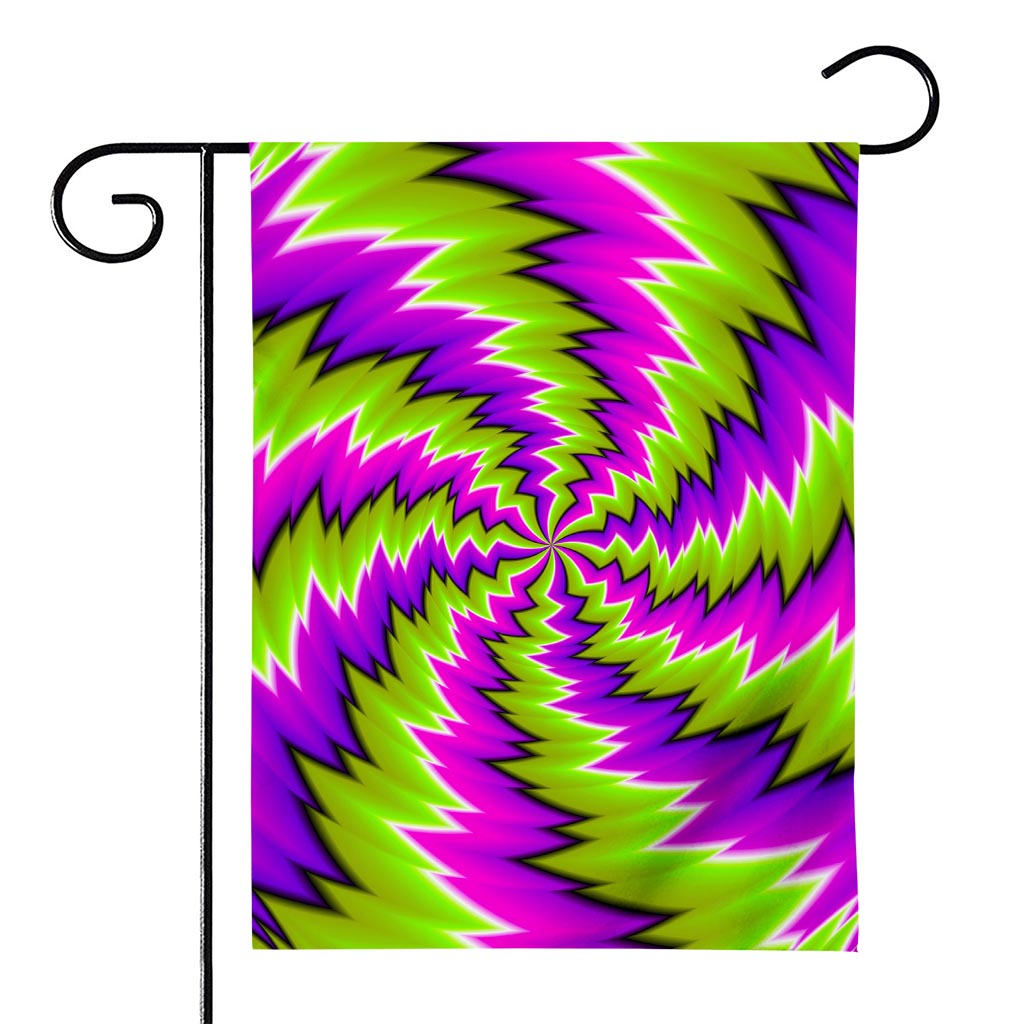 Green Vortex Moving Optical Illusion House Flag