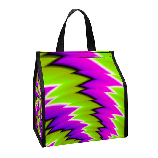 Green Vortex Moving Optical Illusion Insulated Lunch Tote