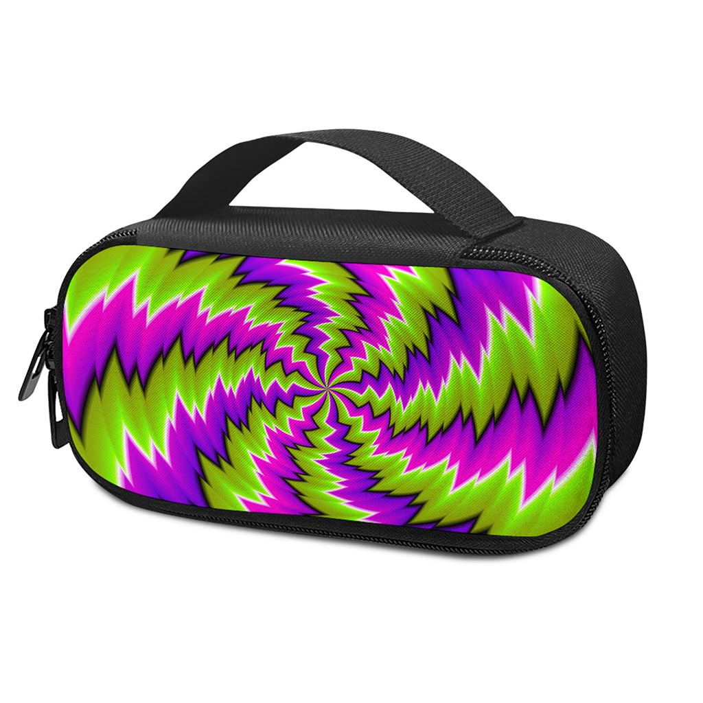 Green Vortex Moving Optical Illusion Insulin Cooler Travel Case