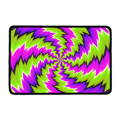Green Vortex Moving Optical Illusion Kitchen Mat