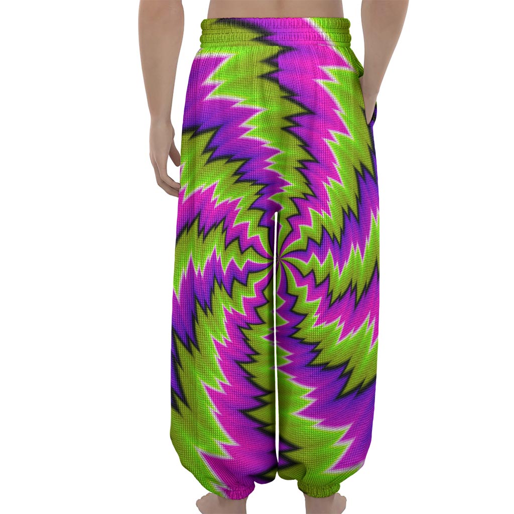 Green Vortex Moving Optical Illusion Lantern Pants