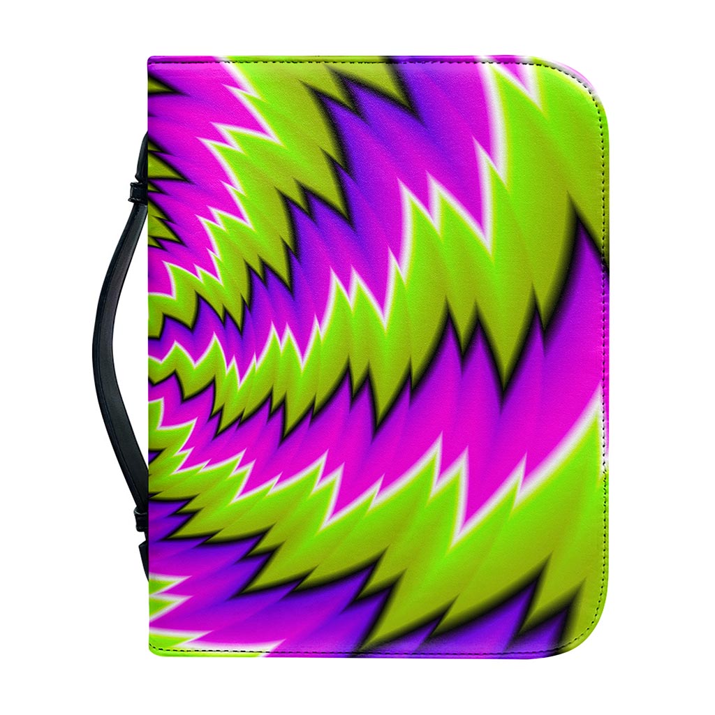 Green Vortex Moving Optical Illusion Leather Bible Cover