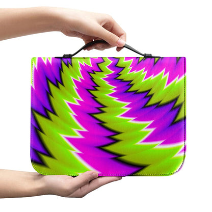 Green Vortex Moving Optical Illusion Leather Bible Cover