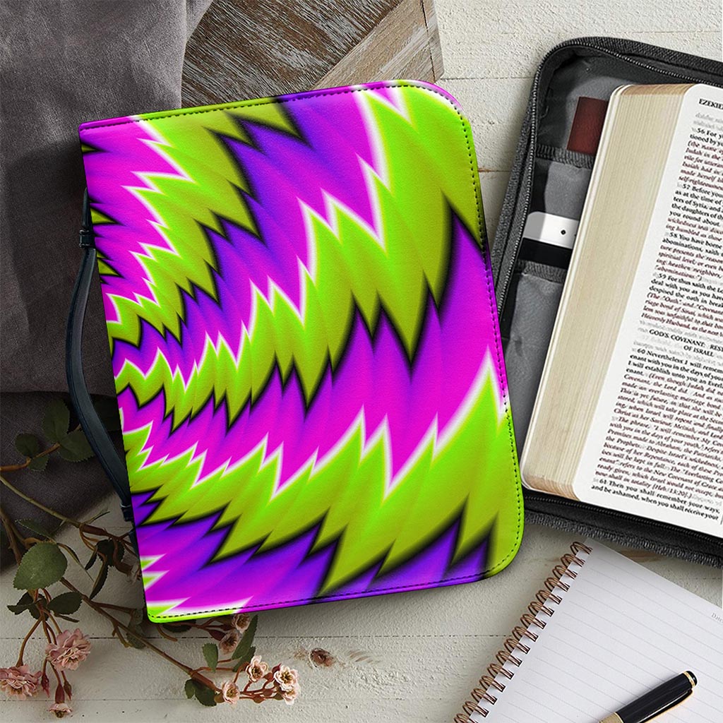Green Vortex Moving Optical Illusion Leather Bible Cover