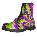 Green Vortex Moving Optical Illusion Lace-Up Boots