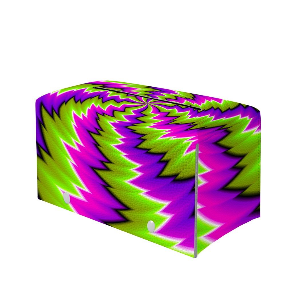 Green Vortex Moving Optical Illusion Leather Tissue Box Cover
