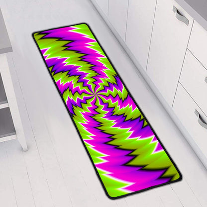 Green Vortex Moving Optical Illusion Long Kitchen Mat