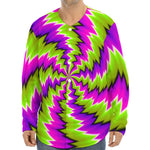 Green Vortex Moving Optical Illusion Long Sleeve Baseball Jersey