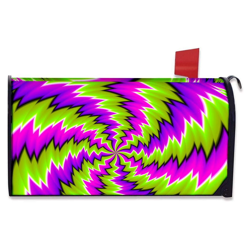 Green Vortex Moving Optical Illusion Mailbox Cover