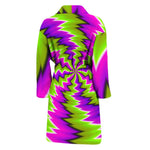 Green Vortex Moving Optical Illusion Men's Bathrobe