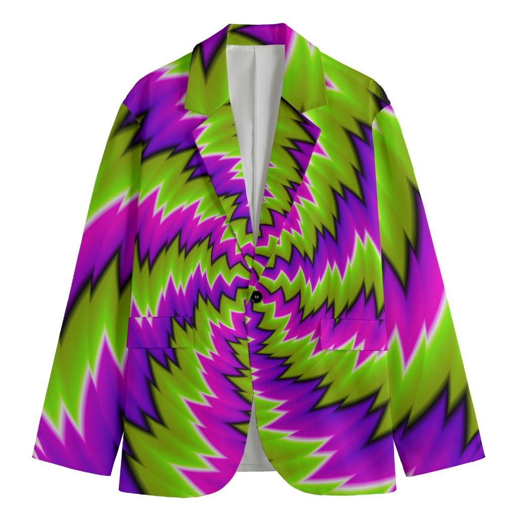 Green Vortex Moving Optical Illusion Men's Blazer