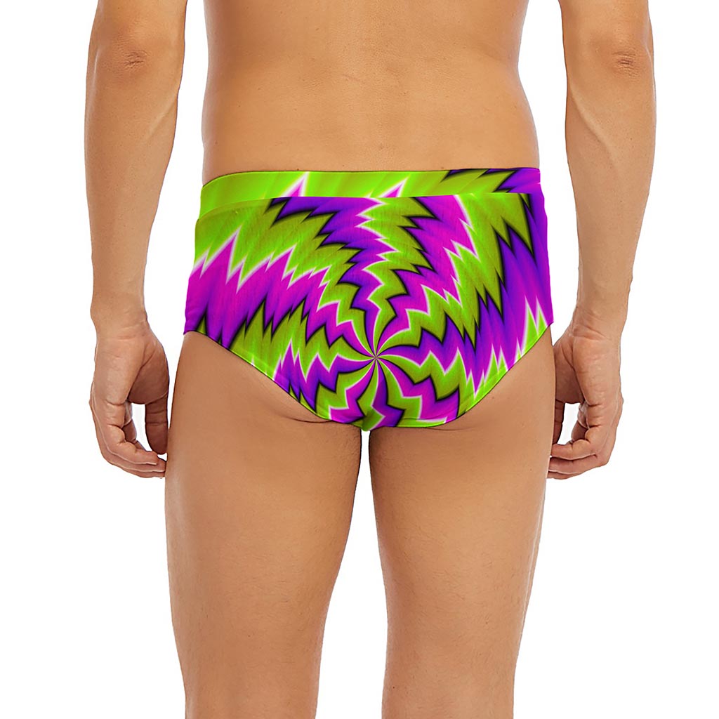 Green Vortex Moving Optical Illusion Men's Briefs