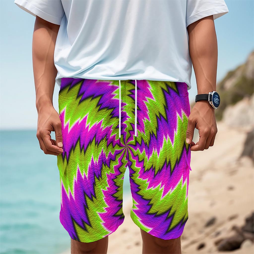 Green Vortex Moving Optical Illusion Men's Cargo Shorts