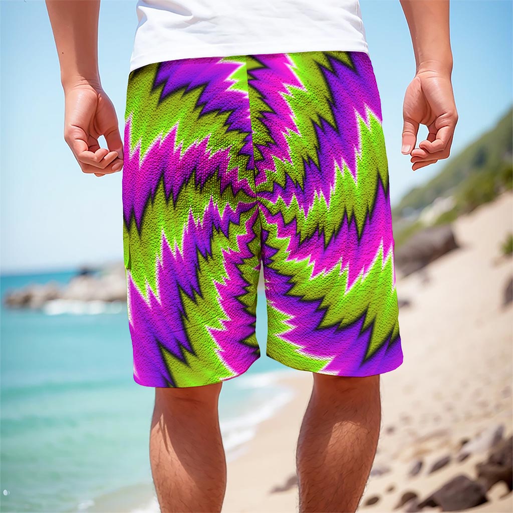 Green Vortex Moving Optical Illusion Men's Cargo Shorts