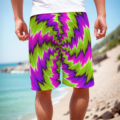 Green Vortex Moving Optical Illusion Men's Cargo Shorts