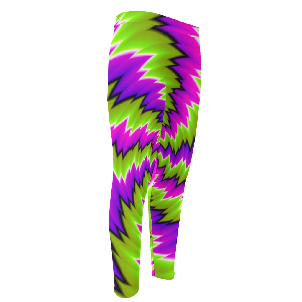 Green Vortex Moving Optical Illusion Men's Compression Pants