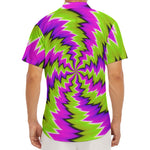 Green Vortex Moving Optical Illusion Men's Deep V-Neck Shirt