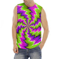 Green Vortex Moving Optical Illusion Men's Fitness Tank Top