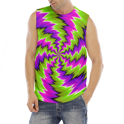 Green Vortex Moving Optical Illusion Men's Fitness Tank Top