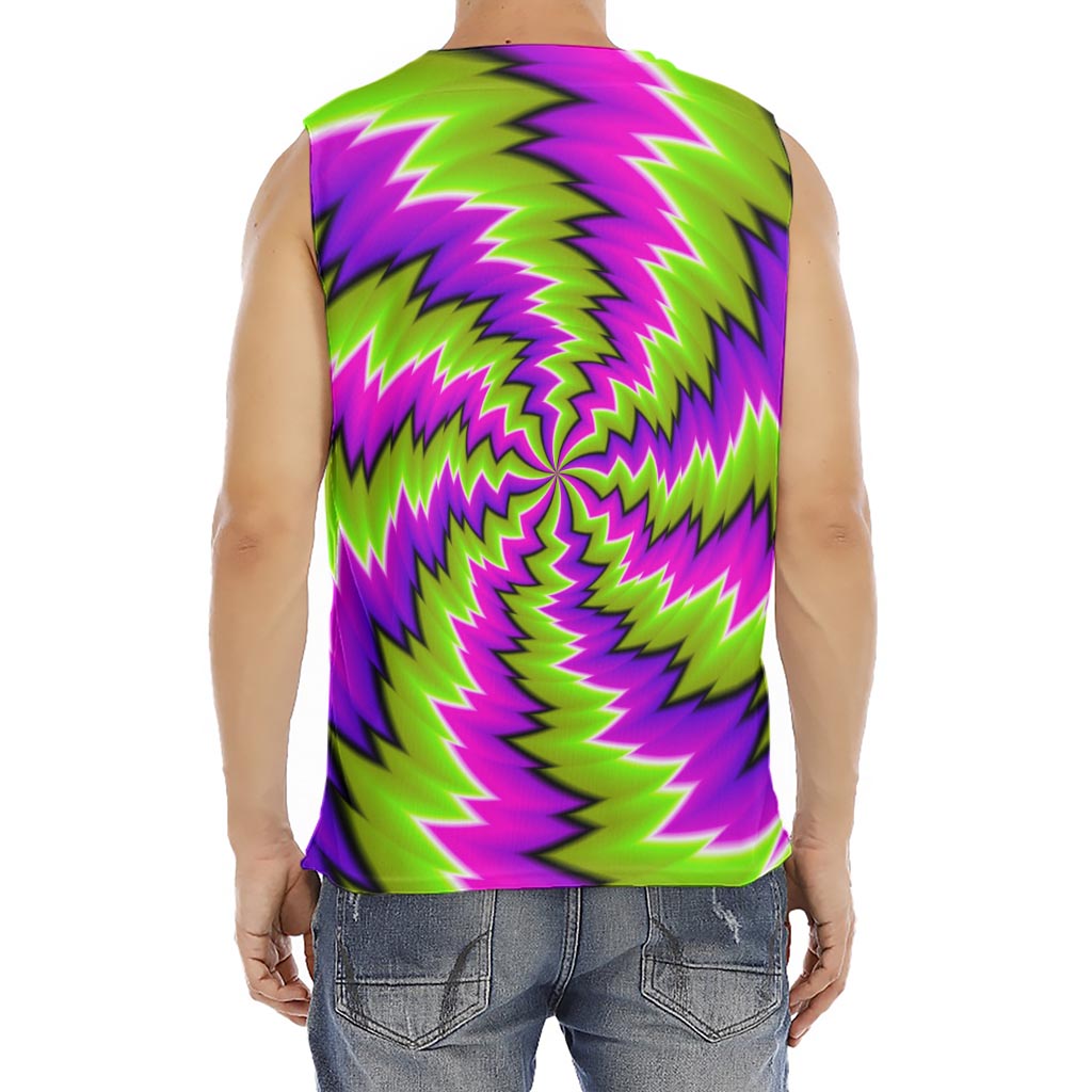 Green Vortex Moving Optical Illusion Men's Fitness Tank Top
