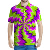 Green Vortex Moving Optical Illusion Men's Polo Shirt