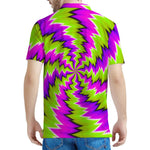 Green Vortex Moving Optical Illusion Men's Polo Shirt