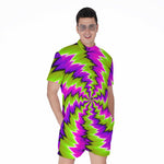 Green Vortex Moving Optical Illusion Men's Rompers