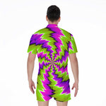 Green Vortex Moving Optical Illusion Men's Rompers