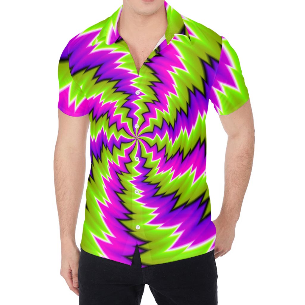 Green Vortex Moving Optical Illusion Men's Shirt