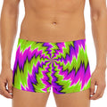 Green Vortex Moving Optical Illusion Men's Short Boxer Briefs
