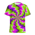 Green Vortex Moving Optical Illusion Men's Athletic T-Shirt