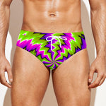 Green Vortex Moving Optical Illusion Men's Swim Briefs