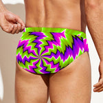 Green Vortex Moving Optical Illusion Men's Swim Briefs