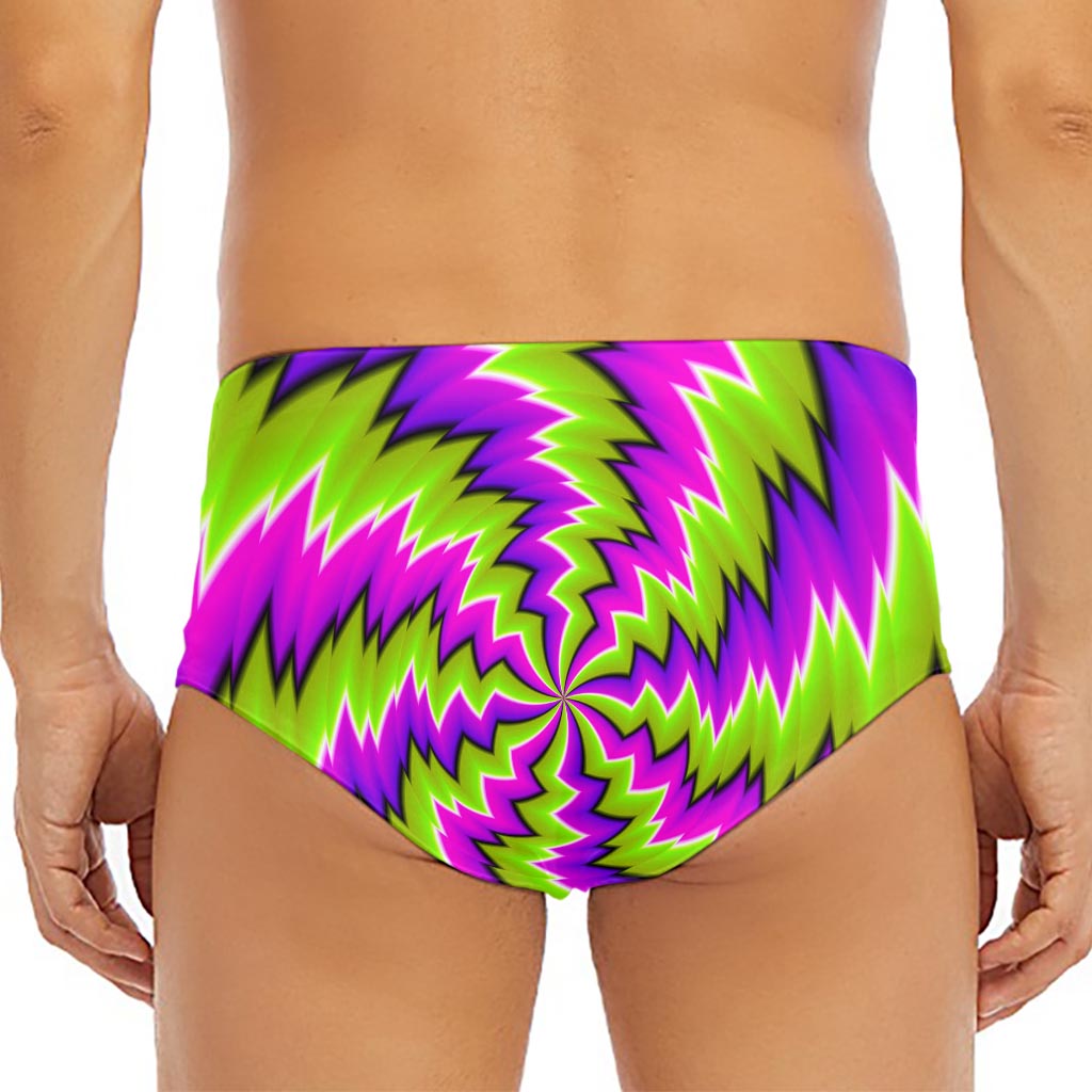 Green Vortex Moving Optical Illusion Men's Triangle Swim Briefs
