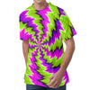 Green Vortex Moving Optical Illusion Men's Velvet T-Shirt