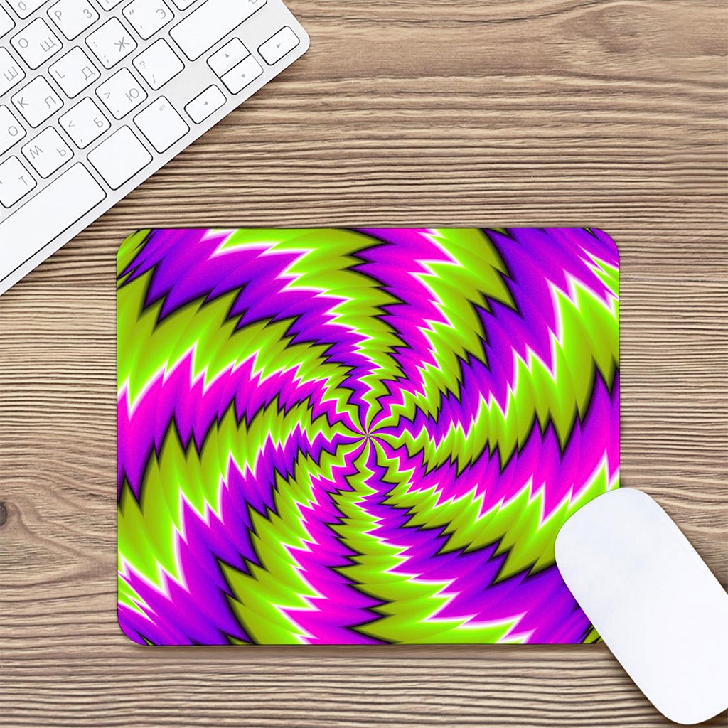 Green Vortex Moving Optical Illusion Mouse Pad