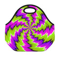 Green Vortex Moving Optical Illusion Neoprene Lunch Bag