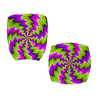 Green Vortex Moving Optical Illusion Office Chair Cover