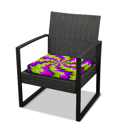 Green Vortex Moving Optical Illusion Outdoor Seat Cushion Cover