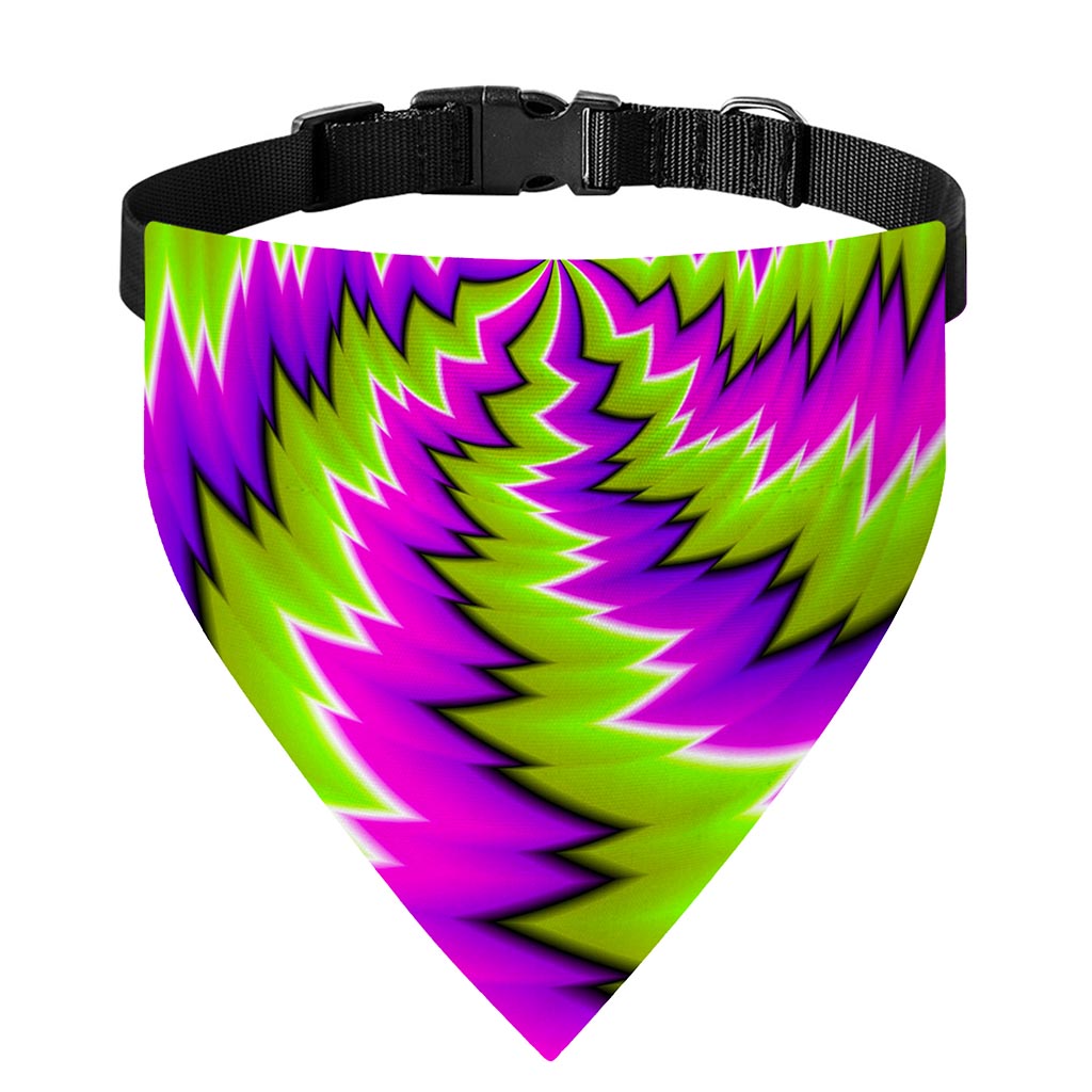 Green Vortex Moving Optical Illusion Over The Collar Dog Bandana