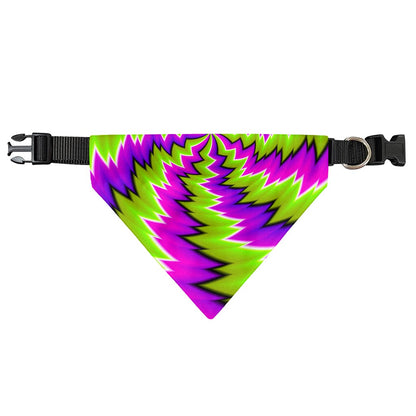 Green Vortex Moving Optical Illusion Over The Collar Dog Bandana