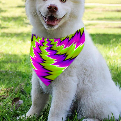 Green Vortex Moving Optical Illusion Over The Collar Dog Bandana