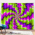 Green Vortex Moving Optical Illusion Pencil Pleat Curtains