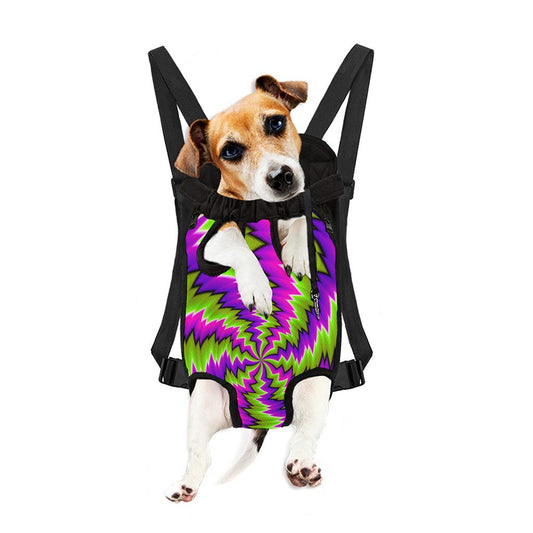 Green Vortex Moving Optical Illusion Pet Carrier Backpack