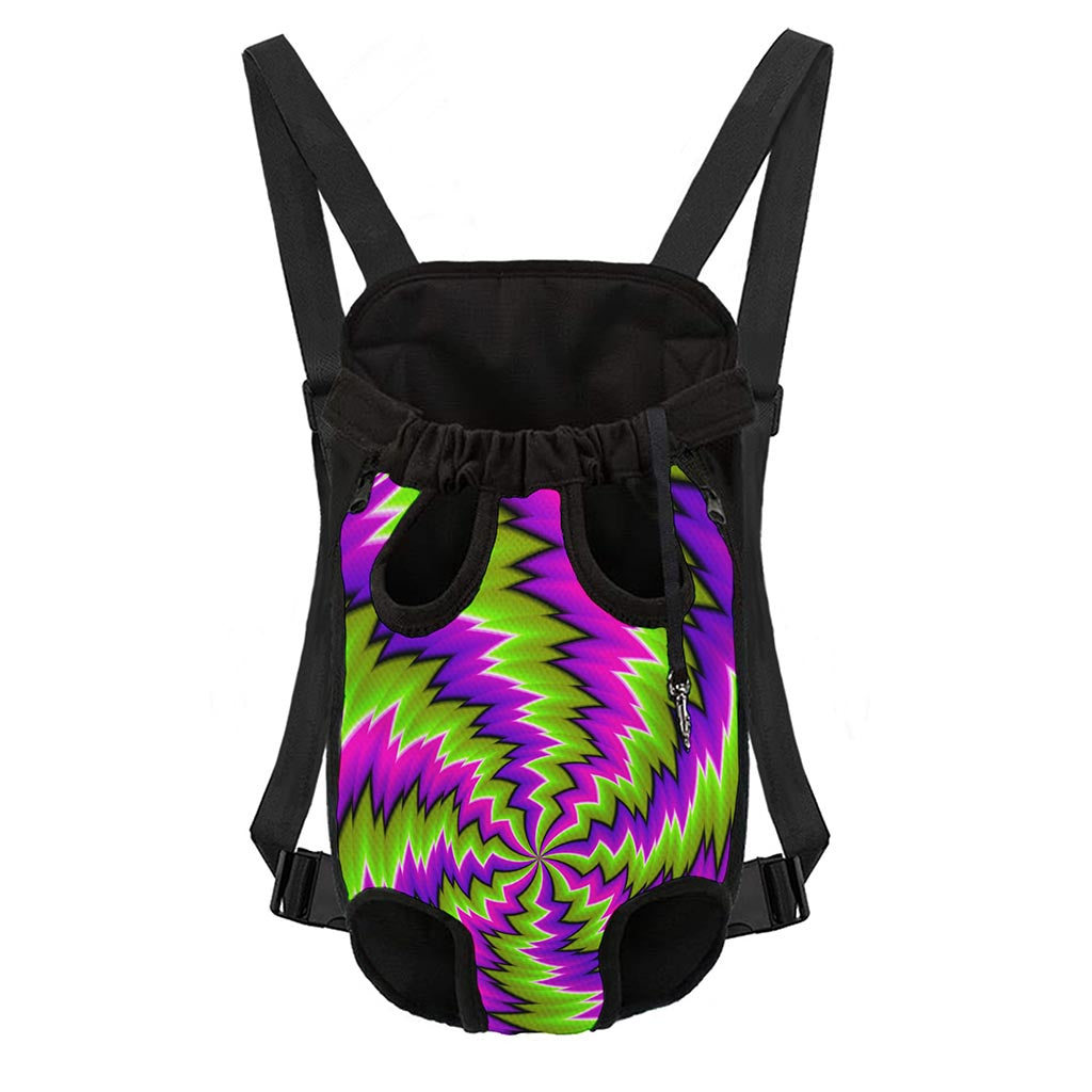 Green Vortex Moving Optical Illusion Pet Carrier Backpack