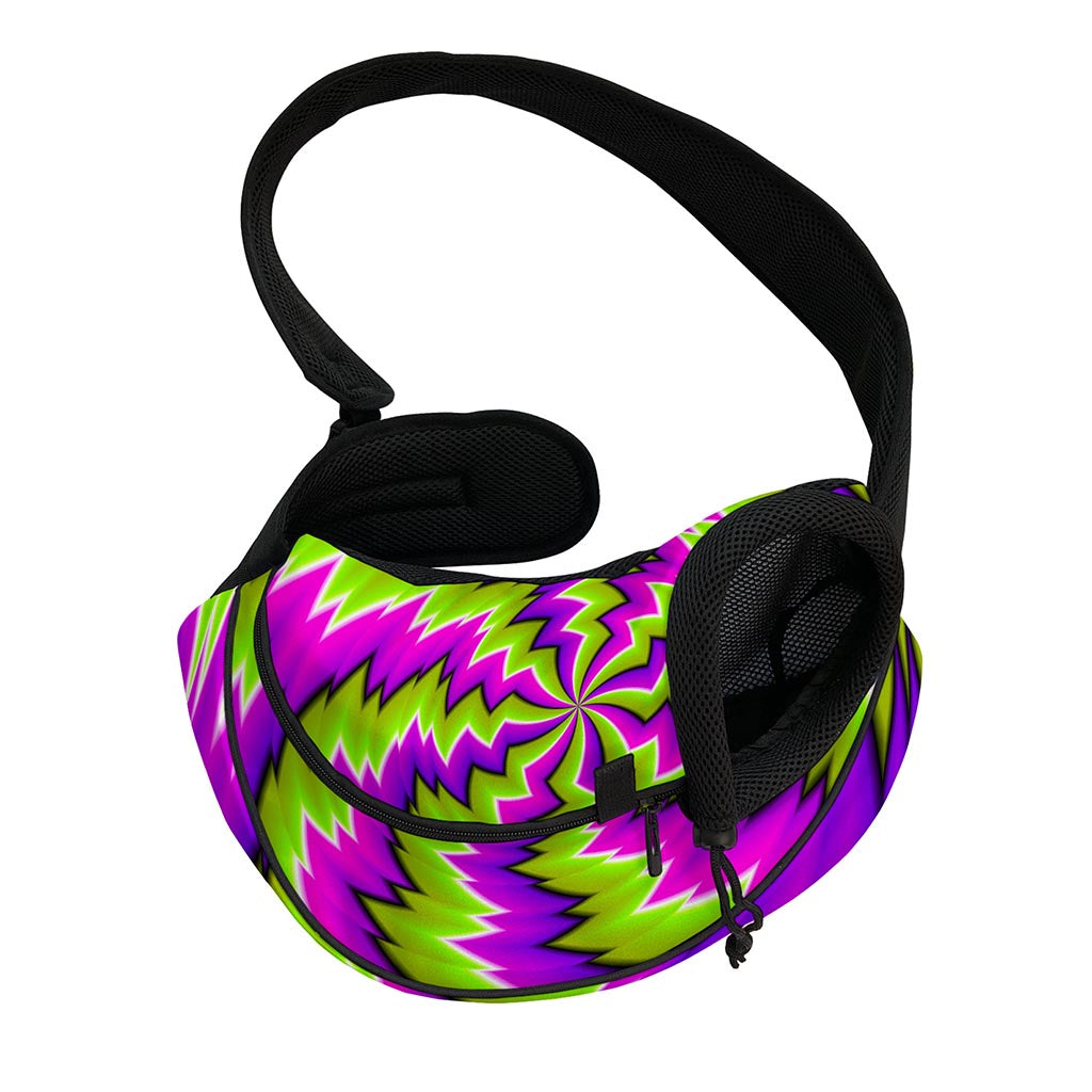 Green Vortex Moving Optical Illusion Pet Sling Carrier
