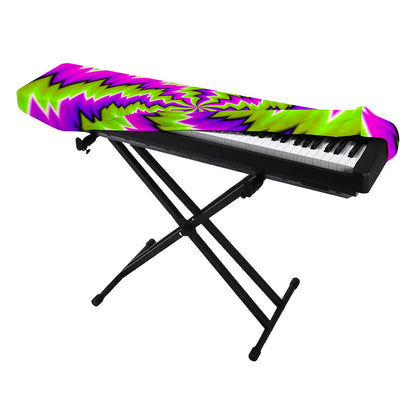 Green Vortex Moving Optical Illusion Piano Keyboard Cover