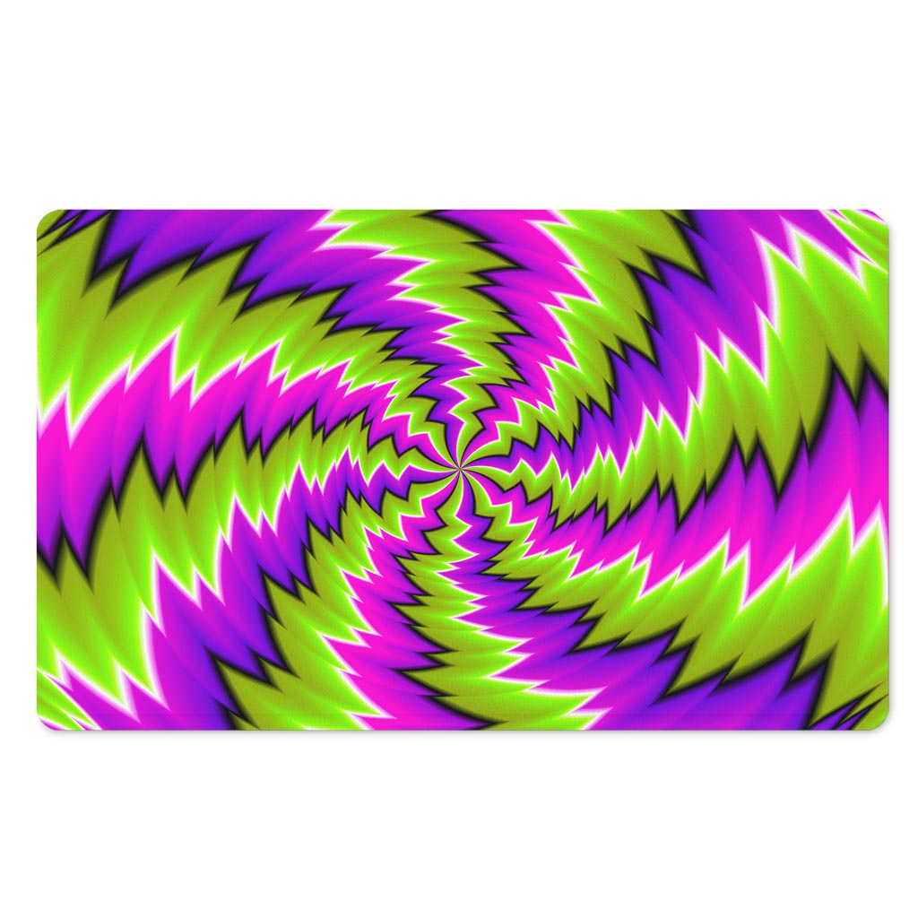 Green Vortex Moving Optical Illusion Polyester Doormat