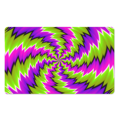 Green Vortex Moving Optical Illusion Polyester Doormat